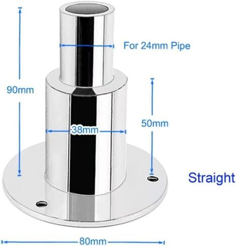 Thru Hull Exhaust Skin Fitting, 24mm Diesel Heater Exhaust Tube Pipe Socket Hardware, 316 Stainless Steel Fitting Diesel Parking Boat Marine Car Truck Heaters, with Bolts and Nuts Angled in Kuwait