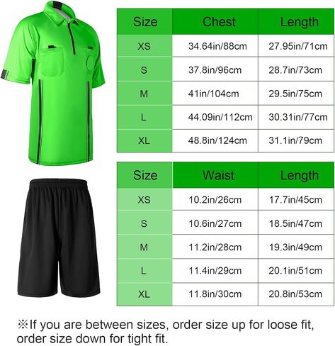 Cuffbow 3 Pcs Men's Soccer Referee Jersey Short Set Official Pro Soccer Referee Shirt Short Sleeve, Sports Pants and Socks in Kuwait