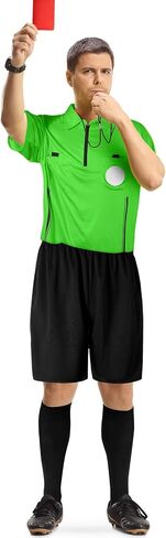 Cuffbow 3 Pcs Men's Soccer Referee Jersey Short Set Official Pro Soccer Referee Shirt Short Sleeve, Sports Pants and Socks in Kuwait