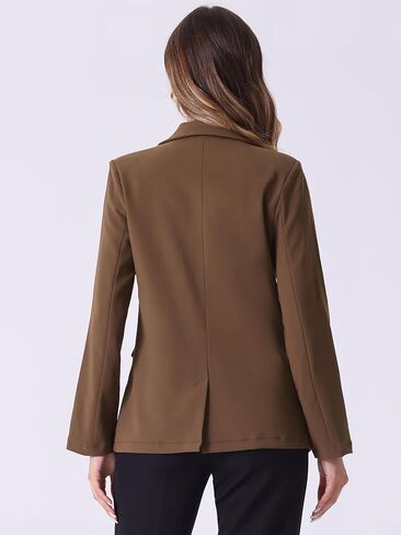 سترة مكتب العمل من Allegra K مزدوجة الصدر للنساء بأكمام طويلة مع جيب in Kuwait