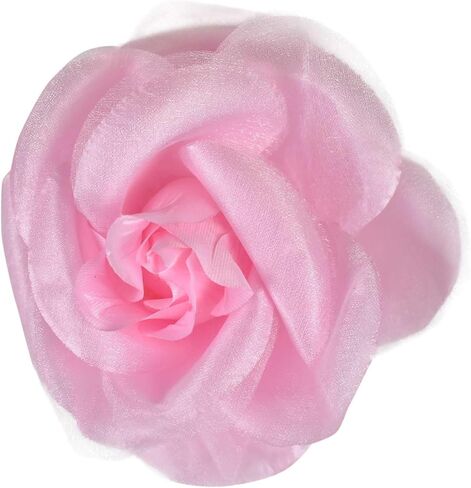 Women's Multifunction Rose Flower Sheer Petal Brooch Pin Hair Tie Clip in Saudi Arabia