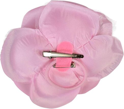 Women's Multifunction Rose Flower Sheer Petal Brooch Pin Hair Tie Clip in Saudi Arabia