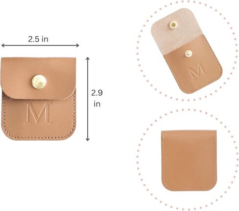 Full Grain Leather Wedding Ring Case, Engagement Pouch, Bride & Groom Jewelry Storage, Marriage Travel, Ring Bearer, Proposal Ring Holder, Handmade Coin Purse, Bourbon Brown in Kuwait