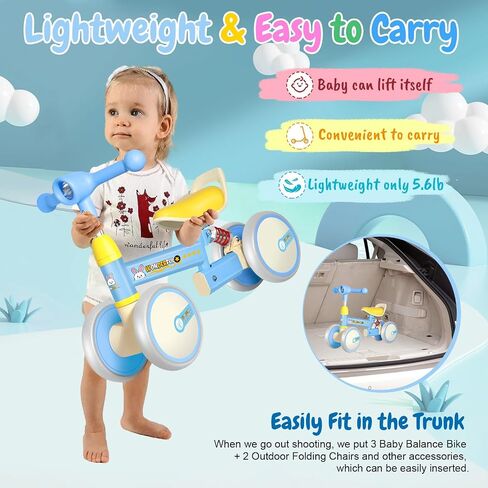 Baby Balance Bike,bakeling Balance Bike 2 Year Old,Bike seat for Kids,4 Wheelsbalance Bike 2+ Year Old,Baby Balance Bike with 4 Wheels in Saudi Arabia