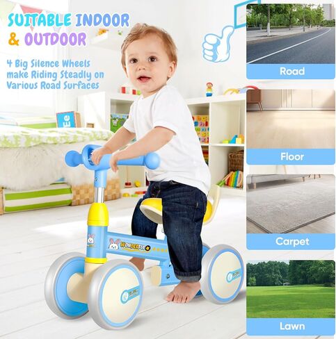 Baby Balance Bike,bakeling Balance Bike 2 Year Old,Bike seat for Kids,4 Wheelsbalance Bike 2+ Year Old,Baby Balance Bike with 4 Wheels in Saudi Arabia