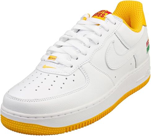 حذاء Nike Air Force 1 Low Retro QS أبيض/أبيض-ذهبي جامعي (DX1156 101) - 10 in Kuwait