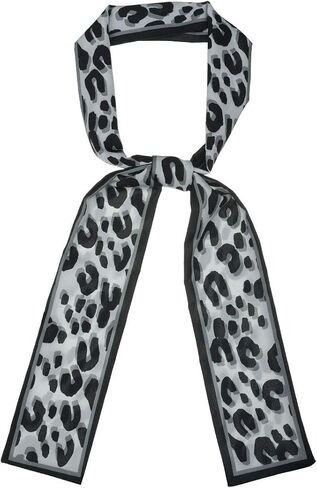 Allegra K Leopard Ribbon Long Narrow Skinny Scarf for Women Hairband Waistband Belt Bag Handle Accessory in Saudi Arabia