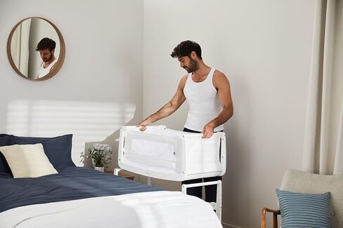 SnuzPod 5 Bedside Bassinet for Baby - Newborn bed with Zip Down Breathable Windows, Bedside Sleeper with Lift-Off Bassinet, Portable & Rocking Stand, 3-in-1 Baby Cradle with Wheels & Mattress, Natural in Saudi Arabia