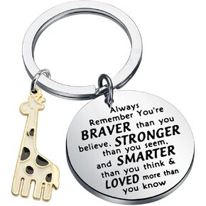 BNQL Giraffe Keychain Giraffe Gifts for Giraffe Lover Giraffe Charm Keychain You Got This
