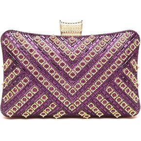 Afashor Women's Shiny Evening Handbag Glitter Rhinestone Clutch Purse Satin Crossbody Bag for Wedding Party