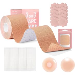 LECIEL Boob Tape, Boobtape for Breast Lift, Bra Tape for Strapless Dress with Large Breasts A-E Cup