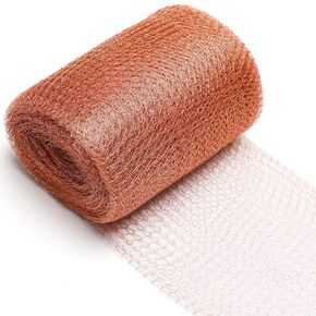 Copper Mesh Roll Coolrunner 5 Inch X 32 Feet Copper Mesh Rodent Control, Copper Wire Mesh Sturdy and Durable, Copper Fill Fabric Perfect for Hole Blocking, Gardens and Houses (Gold, 5in x 50ft)