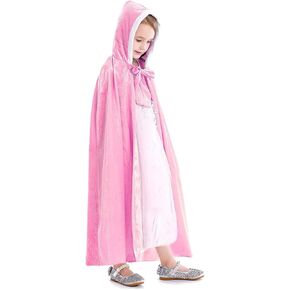 Fur Princess Hooded Cape Cloaks Costume Birthday Halloween Cosplay for Girls