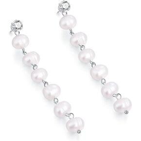 Long Pearl Drop Dangle Earring - Baroque Pearl Earrings with 14k Gold Plated - Statement Dainty Jewelry Gifts for Women