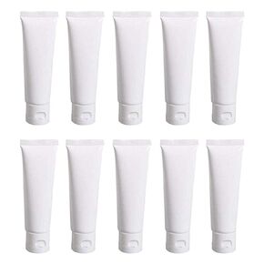 20PCS 80ml/2.7oz Plastic White Empty Refill Cosmetic Packing Bottle Jars with Flip Cover Makeup Water Cleanser Shower Gel Emulsion Lotion Liquid Sample Storage Container