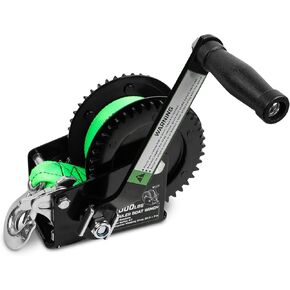 رافعة يدوية لقارب مقطورة Zostera مع تروس شديدة التحمل بوزن 1200 رطل وحزام أخضر بطول 30 قدم وخطاف أمان، ونش كرنك يدوي محمول، لقطر مقطورة القارب...