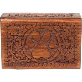 Wooden Pet Memorial Keepsake Cremation Urns for Ashes Pet Urn Wood Keepsake Box Urns for Cat Dogs Ashes | Cat Memorials (Paw) in Saudi Arabia