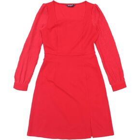 Allegra K Mesh Sleeve Dress for Women's Elegant Split Side Square Neck Sheath Dress