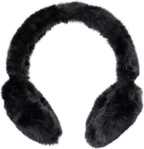 surell Faux Rex Earmuff with Halo Band - Fake Fur Winter Accessory - Warm Fashion Ear Muff - Soft Fuzzy and Fluffy Headwear in Saudi Arabia