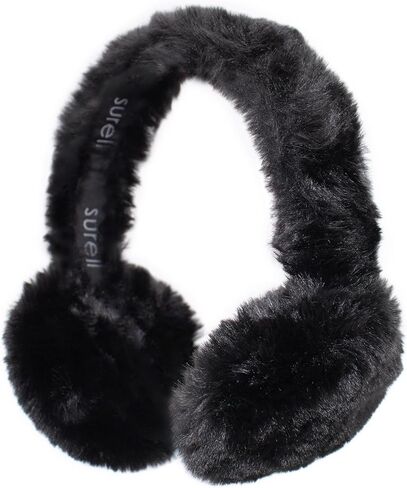 surell Faux Rex Earmuff with Halo Band - Fake Fur Winter Accessory - Warm Fashion Ear Muff - Soft Fuzzy and Fluffy Headwear in Kuwait