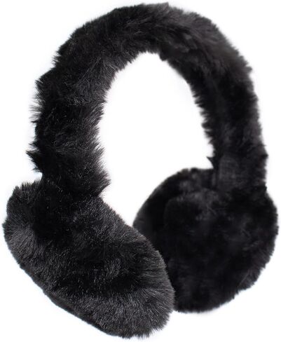 surell Faux Rex Earmuff with Halo Band - Fake Fur Winter Accessory - Warm Fashion Ear Muff - Soft Fuzzy and Fluffy Headwear in Kuwait
