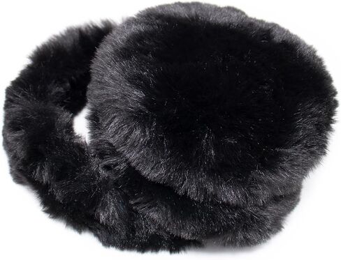surell Faux Rex Earmuff with Halo Band - Fake Fur Winter Accessory - Warm Fashion Ear Muff - Soft Fuzzy and Fluffy Headwear in Kuwait
