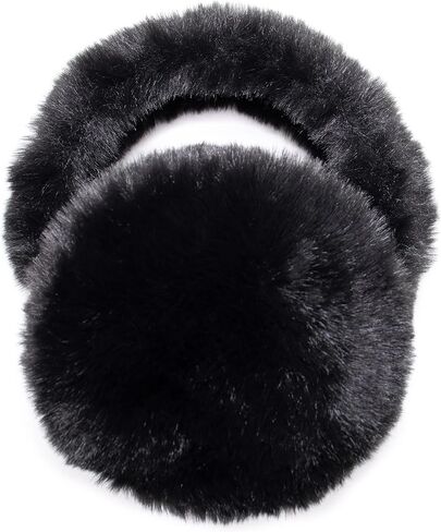 surell Faux Rex Earmuff with Halo Band - Fake Fur Winter Accessory - Warm Fashion Ear Muff - Soft Fuzzy and Fluffy Headwear in Kuwait