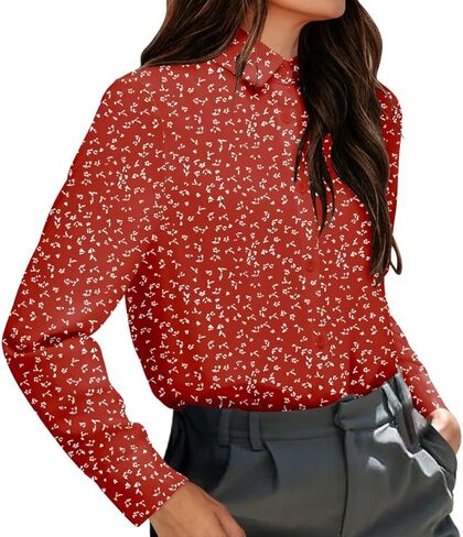 قمصان عمل Magritta للسيدات، بلوزات مكتب أنيقة بأكمام طويلة وأزرار سفلية بياقة in Kuwait