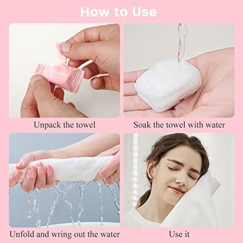 50 Pieces Compressed Towels Tablets, Portable Disposable Cotton Hypoallergenic Dehydrated Expandable Compressed Face Towels Travel Washcloths Coin Tissues for Home Beauty and Outdoors Hiking Camping in Saudi Arabia