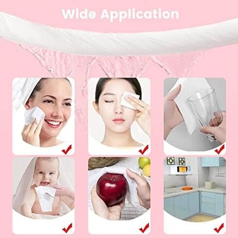 50 Pieces Compressed Towels Tablets, Portable Disposable Cotton Hypoallergenic Dehydrated Expandable Compressed Face Towels Travel Washcloths Coin Tissues for Home Beauty and Outdoors Hiking Camping in Saudi Arabia