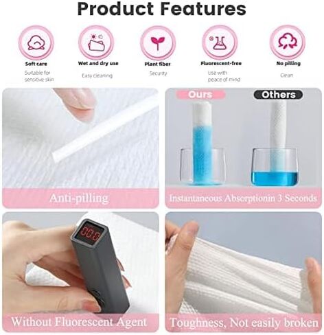 50 Pieces Compressed Towels Tablets, Portable Disposable Cotton Hypoallergenic Dehydrated Expandable Compressed Face Towels Travel Washcloths Coin Tissues for Home Beauty and Outdoors Hiking Camping in Saudi Arabia