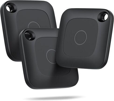 Hoxe Air Tracker Tags 4-Pack, Key Finder Works with Find My App (iOS Only), Bluetooth Tracker Tag for Keys, Luggage, Suitcases and Pets, Loud Beep, Worldwide Tracking, Replaceable Battery in Saudi Arabia