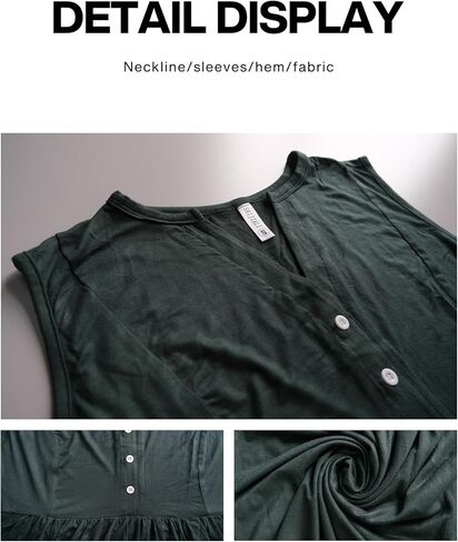 SHIJIALI المرأة حجم كبير قمصان هينلي الخامس الرقبة تانك القمم عادية بلا أكمام سوينغ فلوي بلوزة in Kuwait