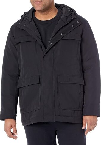 Amazon Essentials Men's Relaxed-Fit Water Repellent Recycled Polyester Hooded Parka (Previously Amazon Aware) in Saudi Arabia