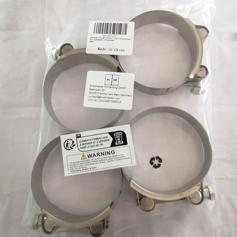 304 Stainless Steel T-Bolt Clamp 68-73mm Hose Clamp Tool 4PCS in Saudi Arabia
