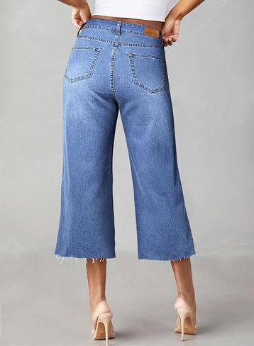 Sidefeel Women's Wide Leg Jeans High Waist Stretchy Straight Leg Denim Pants in Kuwait
