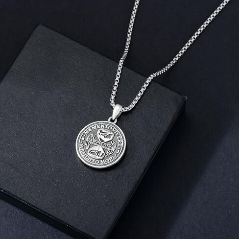 PROESS Memento Mori Necklace 925 Sterling Silver Skull Crow Necklace Raven Necklace Memento Mori Jewelry Gifts for Men Women for Birthday Christmas in Saudi Arabia