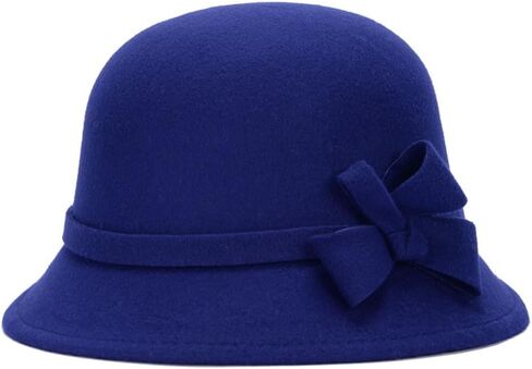CynKen Women's Imitation Wool 1920S Vintage Cloche Bucket Church Bowler Bow Fall Winter Hats in Saudi Arabia