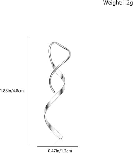 Hanreshe 4Pairs Spiral Threader Earrings for Women Handmade Twisted Spiral Stainless Steel Drop Dangle Earrings Threader in Saudi Arabia