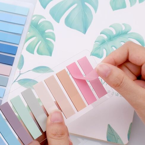 2000Pcs Sticky Tabs for Annotating Books, Morandi Book Tabs for Binders, Repositionable Book Flags Strip Index Tabs Clear Page Markers Writable for Office School Reading Highlights Classifying in Kuwait