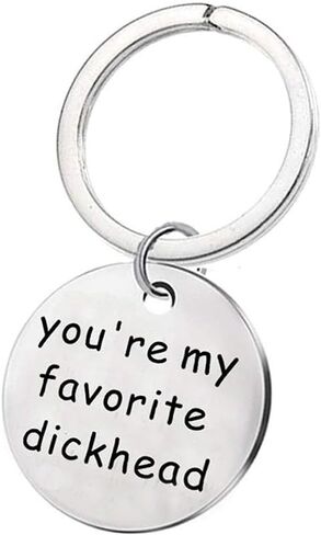 POYAMUSE You're My Favorite Asshole Keychain - Funny Keyring Gift for Couple - Creative Valentine's Day Gift in Saudi Arabia