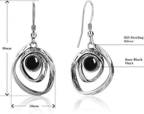 Turquoise Earrings for Women 925 Sterling Silver Pearl/Black Onyx/Opal Dangle Earrings Vintage Spiral/Wire Wrapped/Beads & Rope Ear Hook Earrings in Saudi Arabia