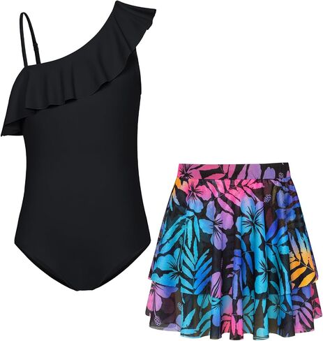 GRACE KARIN Girls Swimsuit with Skirt One Piece Bathing Suit Swimwear 6-14Y in Kuwait