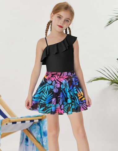 GRACE KARIN Girls Swimsuit with Skirt One Piece Bathing Suit Swimwear 6-14Y in Kuwait