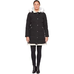 Vince Camuto Women's Down Duffle Coat with Hood Trim
