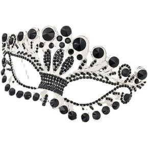 Xiwstar Masquerade Eye Masks Luxury Crystal Rhinestone Fancy Halloween Mask Party Crown Mask for Women Lady