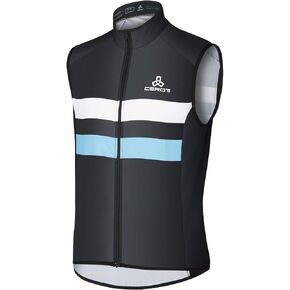 CEROTIPOLAR Men's Cycling Vest with 3 Reflective Tape Cargo Pockets, Micro Softshell Windproof Bike Vest