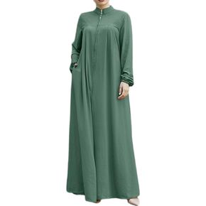 Abayas for Women Muslim Dress Prayer Clothes Zipper Maxi Long Robe Kaftan Dresses Islamic Dubai Loose Abaya Dress