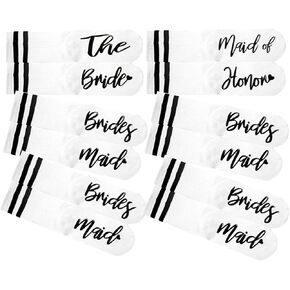 WIFFGO Novelty Socks For Women Wedding Gifts Funny Proposal Gifts Bride Maid of honor rose Bridesmaid 100% Cotton Crew Socks