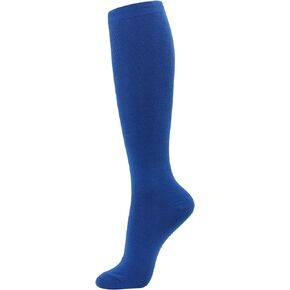 WOWFOOT Women's Knee High Socks Essential Solid Color Casual Multicolored Stripe Fashion Teen Girls 3-4 pairs